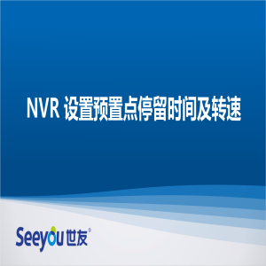 DG视讯 NT NVR设置预置点停留时间及转速